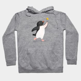 Adelie Penguin and butterfly Hoodie